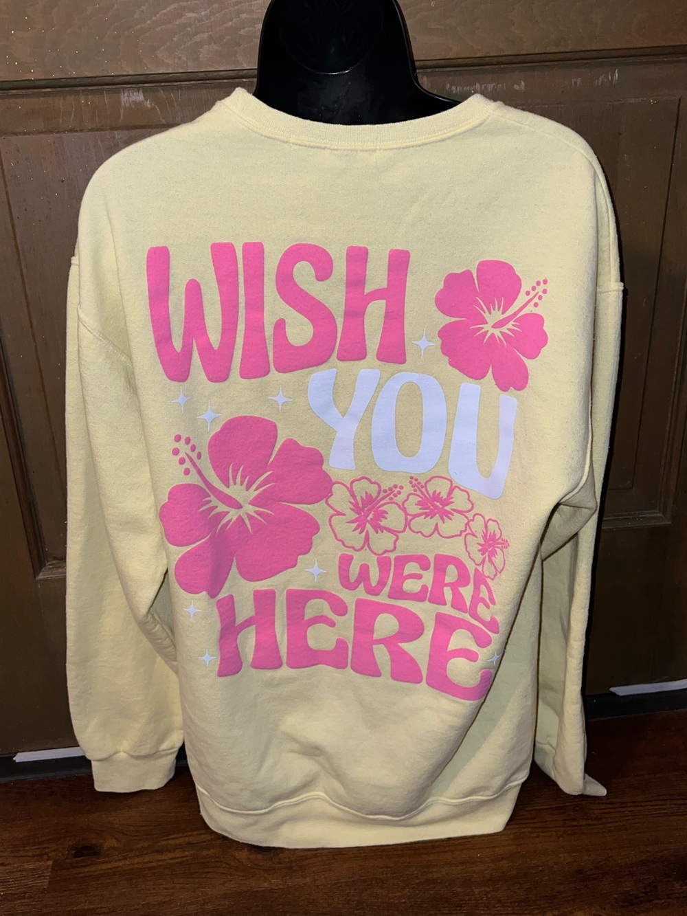 Altar'd State Yellow Pink Hibiscus Floral Coastal Crewneck Sweatshirt Size XS/S - Picture 3 of 10